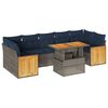 vidaXL Salon de jardin avec coussins 8 pcs gris r&eacute;sine tress&eacute;e acacia