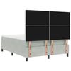 vidaXL Lit &agrave; ressort LED avec matelas Gris clair 140 x 200 cm Velours
