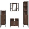 vidaXL Ensemble d'armoires de salle de bain 4 pcs ch&ecirc;ne marron