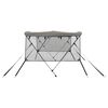 vidaXL Toit bimini &agrave; 3 arceaux parois en maille 183x(137-152)x137 cm