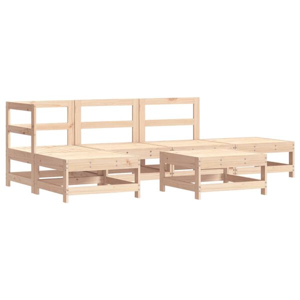 vidaXL Salon de jardin 6 pcs Bois de pin massif