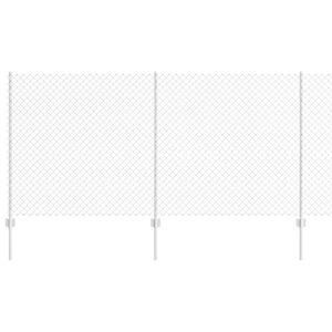 vidaXL Cl&ocirc;ture grillag&eacute;e avec poteau 10 x 1,2 m Acier galvanis&eacute; Maille