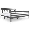vidaXL Cadre de lit sans matelas gris bois massif 200x200 cm