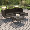 vidaXL Salon de jardin 5 pcs avec coussins r&eacute;sine tress&eacute;e gris
