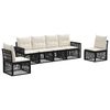vidaXL Ensemble de canap&eacute; de jardin 6 pc Noir et blanc cr&egrave;me polyrotin