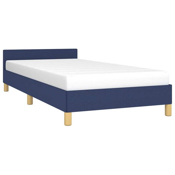 vidaXL Cadre de lit avec t&ecirc;te de lit sans matelas bleu 100x200cm tissu