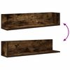 vidaXL &Eacute;tag&egrave;res murales 2 pcs ch&ecirc;ne fum&eacute; 75x16,5x16,5 cm