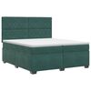 vidaXL Lit boxspring avec matelas Vert fonc&eacute; 200 x 200 cm Velours