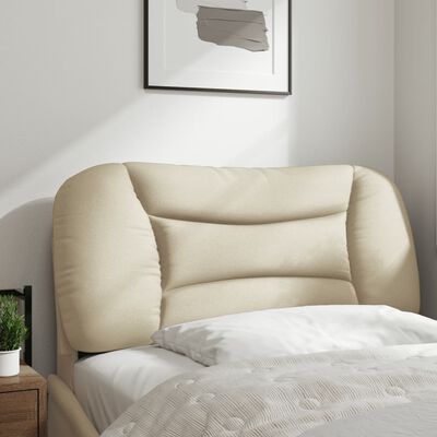 vidaXL Coussin de tête de lit crème 80 cm tissu