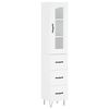 vidaXL Buffet haut Blanc 34,5x34x180 cm Bois d'ing&eacute;nierie