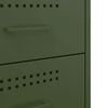 vidaXL Tables de chevet 2 pcs vert olive 36x39x50,5 cm acier