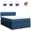 vidaXL Sommier &agrave; lattes de lit avec matelas Bleu 140x200 cm Tissu