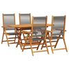 vidaXL Ensemble de salle &agrave; manger pour jardin 5 pcs Gris
