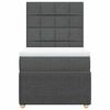 vidaXL Sommier &agrave; lattes de lit avec matelas Gris fonc&eacute; 80x200 cm Tissu
