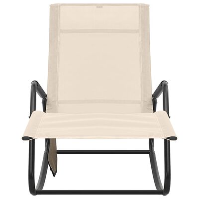 vidaXL Chaise longue acier et textilène crème