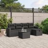 vidaXL Salon de jardin 6 pcs avec coussins noir r&eacute;sine tress&eacute;e