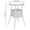 vidaXL Table de jardin &Oslash;60x75 cm Verre tremp&eacute;/r&eacute;sine tress&eacute;e Gris