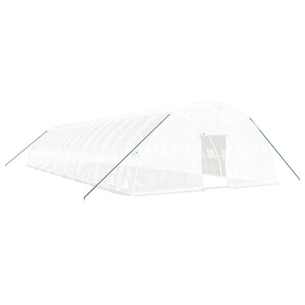 vidaXL Serre avec cadre en acier blanc 96 m&sup2; 16x6x2,85 m