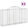 vidaXL Paniers &agrave; gabions arqu&eacute;s 3 pcs 200x30x100/120 cm Fer galvanis&eacute;