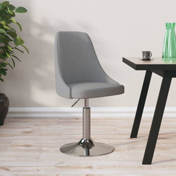 vidaXL Chaise pivotante de salle &agrave; manger Gris clair Tissu