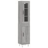 vidaXL Buffet haut Sonoma gris 34,5x34x180 cm Bois d'ing&eacute;nierie