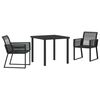 vidaXL Ensemble de salle &agrave; manger pour jardin 3 pc Noir