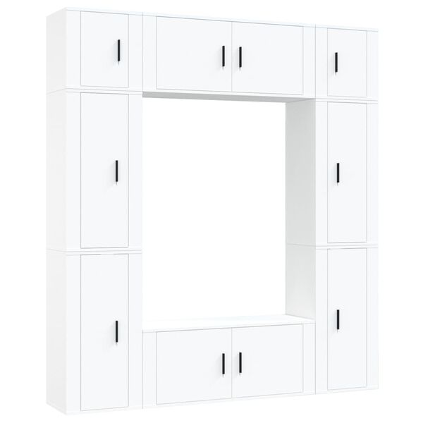 vidaXL Ensemble de meubles TV 8 pcs Blanc Bois d'ing&eacute;nierie
