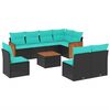 vidaXL Ensemble de canap&eacute; de jardin 9 pcs avec coussins noir r&eacute;sine tress&eacute;e