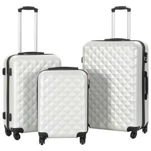 vidaXL Valise rigide 3 pcs Argent&eacute; brillant ABS