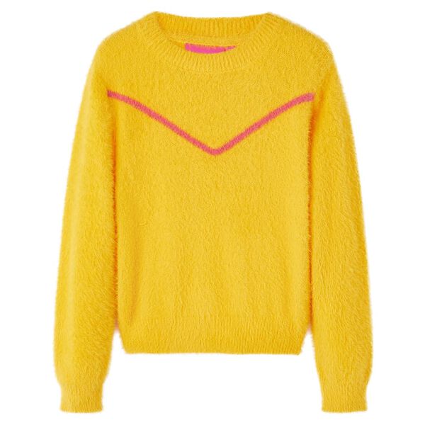 Pull-over tricot&eacute; pour enfants ocre fonc&eacute; 116