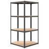 vidaXL &Eacute;tag&egrave;res &agrave; 4 niveaux 2pcs Anthracite Acier et bois d'ing&eacute;nierie