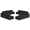 vidaXL Salon de jardin 12 pcs avec coussins r&eacute;sine tress&eacute;e noir