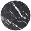 vidaXL Dessus de table noir &Oslash;40x0,8cm verre tremp&eacute; avec design marbre