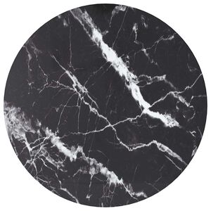 vidaXL Dessus de table noir &Oslash;40x0,8cm verre tremp&eacute; avec design marbre