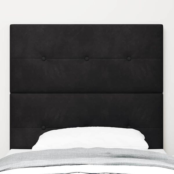 vidaXL T&ecirc;te de lit LED avec des lumi&egrave;res &agrave; LED Noir 80 cm Polyester
