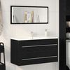 vidaXL Cabinet de Lavabo Ch&ecirc;ne noir 90 x 45 x 1.5 cm Bois d'ing&eacute;nierie