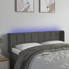 vidaXL T&ecirc;te de lit &agrave; LED Gris fonc&eacute; 147x16x78/88 cm Velours