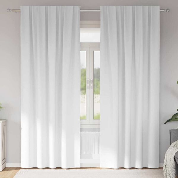 vidaXL Rideaux occultants avec anneaux 2 pcs Blanc pur 245 x 140 cm