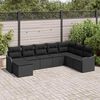 vidaXL Ensemble de canap&eacute; de jardin avec coussin 8 pcs Noir Poly rotin