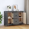 vidaXL Buffet Gris 100x35x74 cm Bois massif de pin