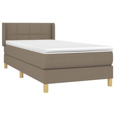 vidaXL Sommier à lattes de lit avec matelas Taupe 90x190 cm Tissu