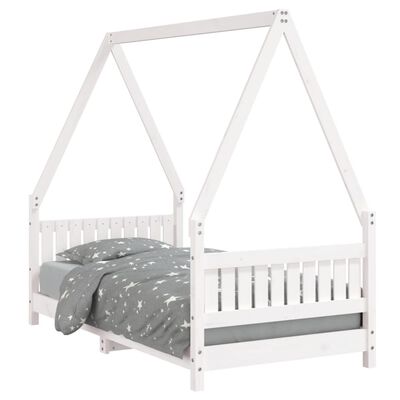 vidaXL Cadre de lit pour enfant blanc 80x160 cm bois de pin massif