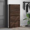 vidaXL Armoire &agrave; chaussures 4 tiroirs rabattables ch&ecirc;ne marron