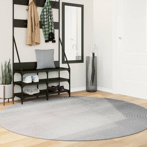 vidaXL Tapis IZA poils courts style scandinave gris &Oslash; 200 cm