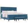vidaXL Lit &agrave; ressorts avec matelas Bleu fonc&eacute; 200 x 200 cm Velours
