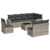 vidaXL Salon de jardin 9 pcs avec coussins gris clair r&eacute;sine tress&eacute;e