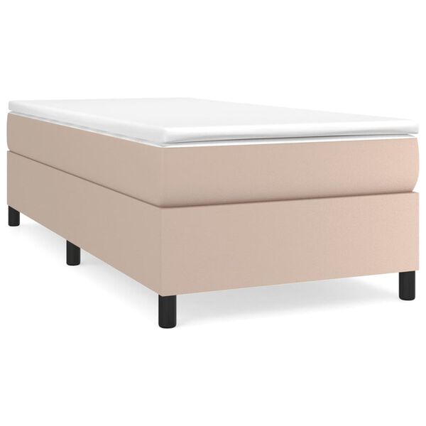 vidaXL Sommier &agrave; lattes de lit avec matelas Cappuccino 100x200 cm