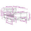 vidaXL Lit biblioth&egrave;que sans matelas 150x200 cm bois massif de pin