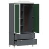 vidaXL Armoire Tableau Noir ROROS Gris et blanc 90 x 45 x 180 cm