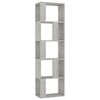 vidaXL Bibliothèque/Séparateur de pièce Gris béton Bois d’ingénierie